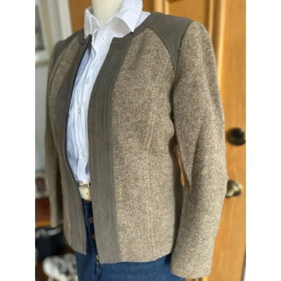 Pendleton Women’s Wool Zip Jacket Blazer Gray Coat Small Classic Workwear - Picture 2 of 9